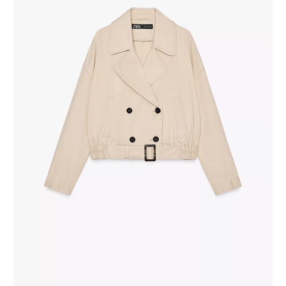 Zara Double-Breasted Trench Coat | L - Picture 3 of 12